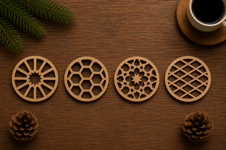 Geometric Coaster Laser Cut Files Bundle