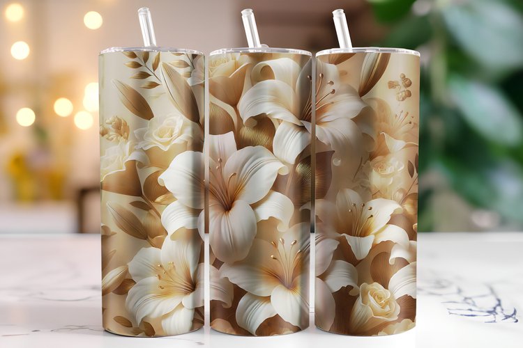 Flowers Tumbler Wrap | Sublimation | Tumblers example image 1