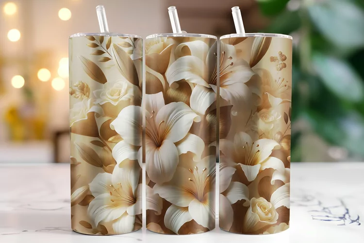 Flowers Tumbler Wrap | Sublimation | Tumblers