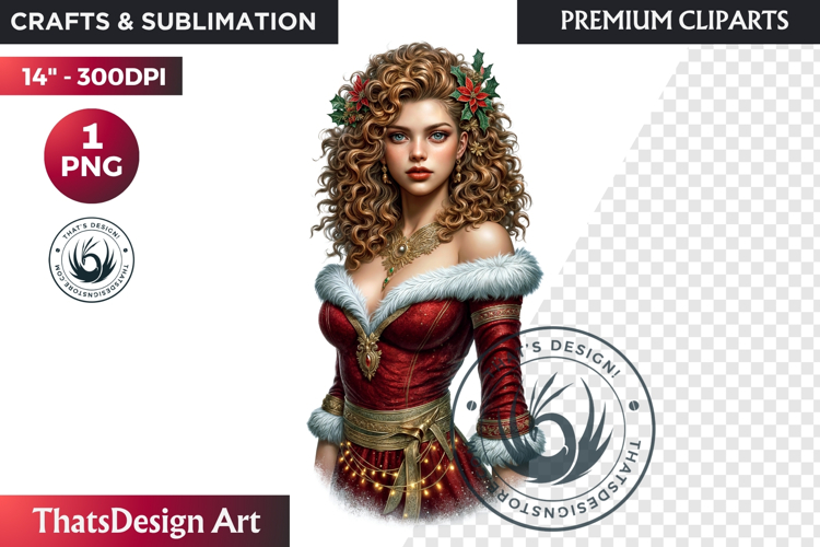 Traditional Christmas Clipart PNG, xmas sublimation, santa
