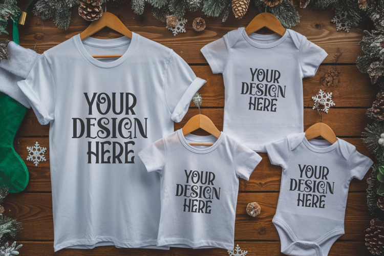 Christmas Family Matching Group T-Shirt Mockup