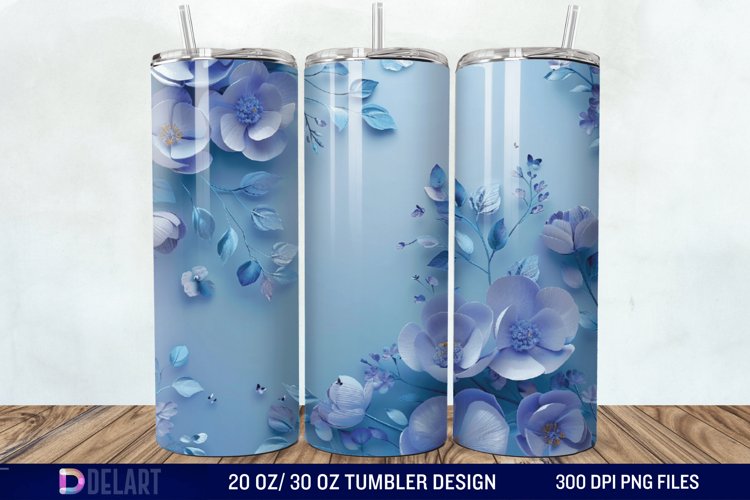 3D Painted Flower Tumbler Wrap example image 1