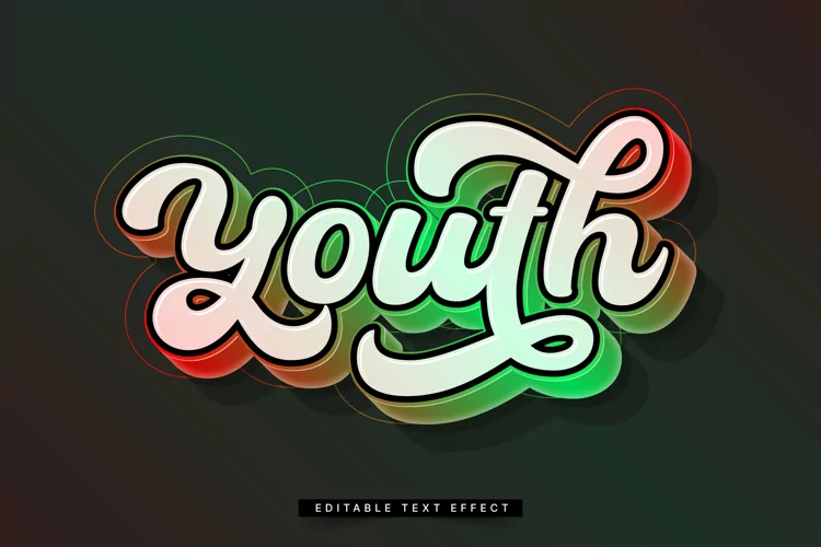 Editable Text Effect for Illustrator. Vector Graphic styles