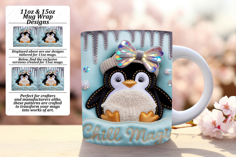 Chic 15oz Mug Wrap Png Design , Holiday