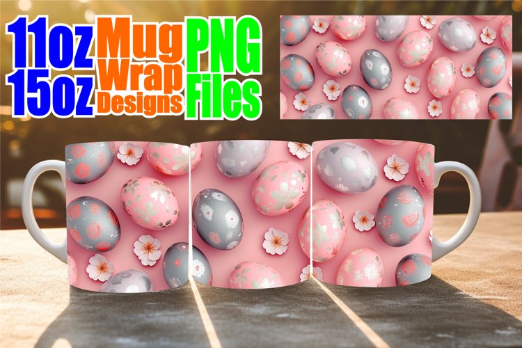 Spring Easter Mug Wrap Sublimation 11oz/15oSpringtime Mug Ar