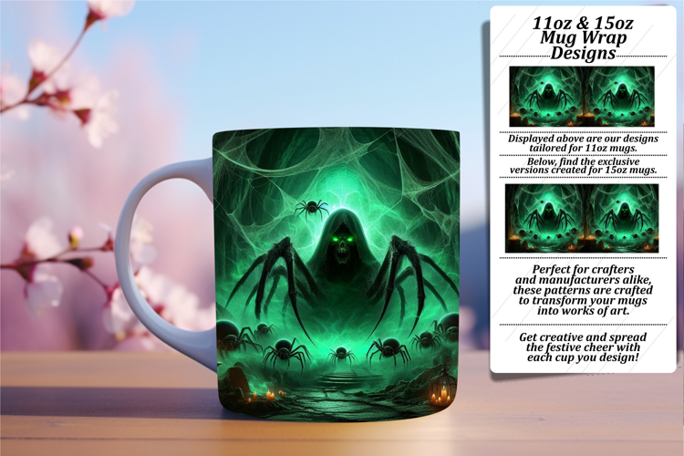 Happy 15oz Mug Wrap Png Template , Horror Halloween