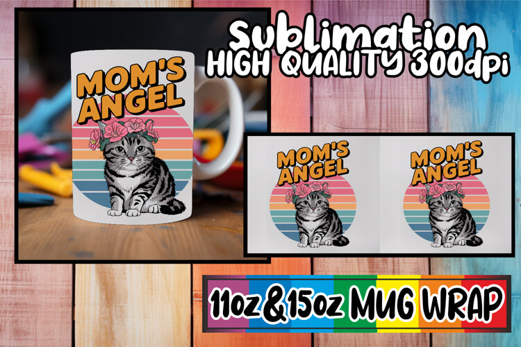 Magical moments 11oz 15oz mug wrap, Cat Lover example image 1