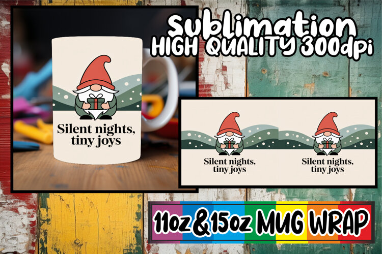 Timeless beauty 11oz 15oz sublimation wrap, Holiday Gnome example image 1