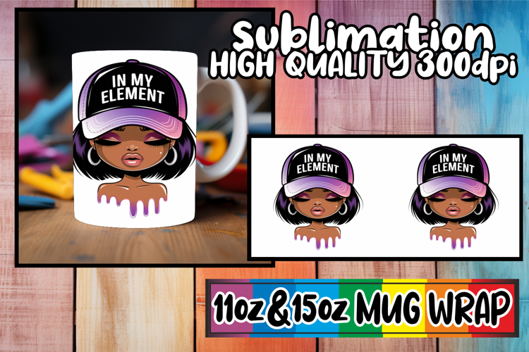Heartfelt vibes 11oz 15oz sublimation wrap, Black Woman