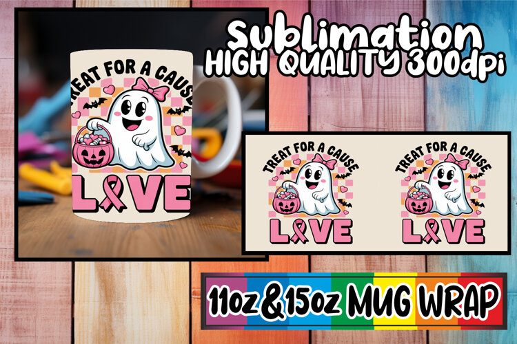 Pure bliss 11oz 15oz mug wrap, Ghost Cancer example image 1