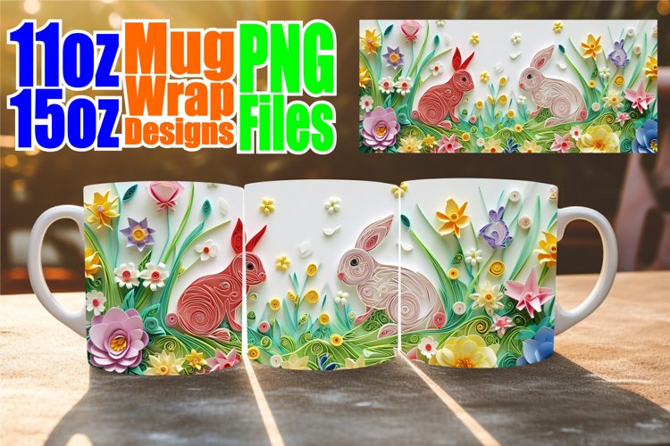Easter 3D Mug Wrap - Happy Spring Colors