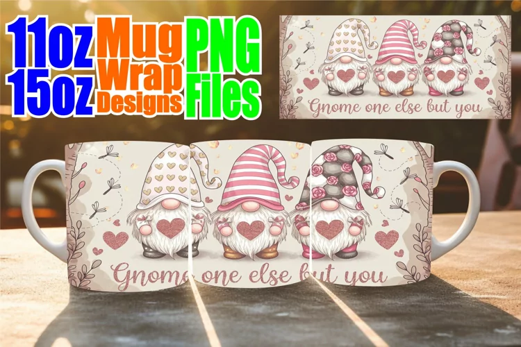 Bright beginnings sublimation mug wrap, Love Gnome