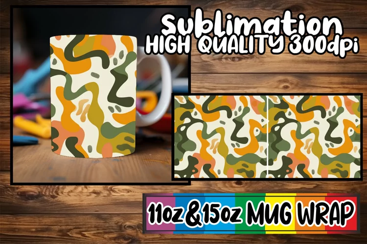 Spring Abstract Geometric Mug Wrap Sublimation 11oz 15oz