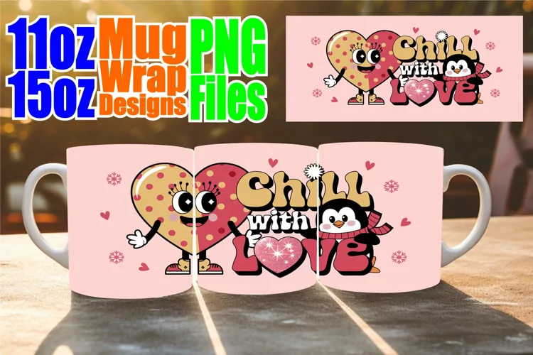 Joyful hearts 11oz 15oz sublimation wrap, Valentines