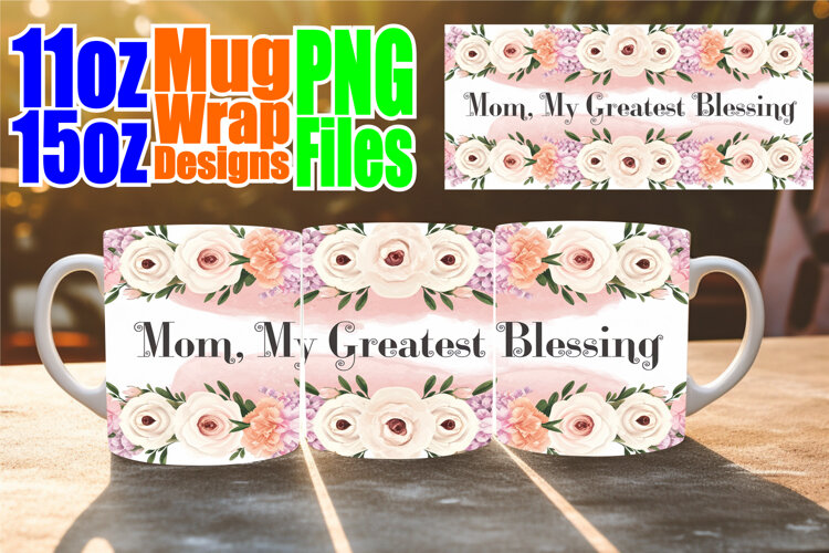 Timeless charm sublimation 11oz 15oz mug wrap, Mother's Day example image 1