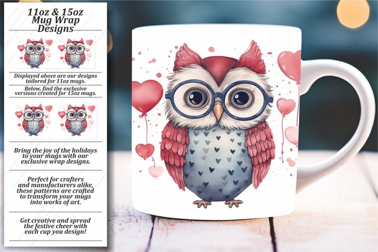Heartfelt Wonders: Watercolor Animal Mug Wrap Collection example image 1
