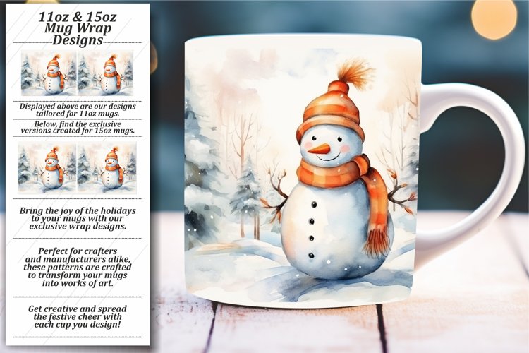 Snowman Serenity Sublimation: Mug Wrap Art