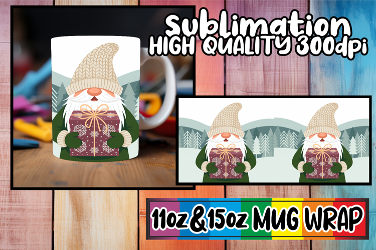 Serene moments 11oz 15oz sublimation wrap, Gnomes