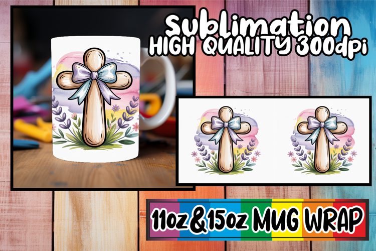 Splendid views 11oz 15oz mug wrap, Cross and Bow