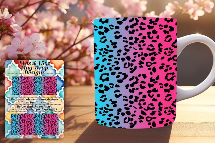Glittery Leopard Print Mug Wrap 11oz/15oz Patterns