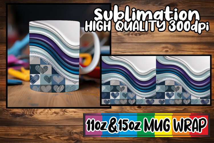 Soft whispers 11oz 15oz mug wrap, Pattern example image 1