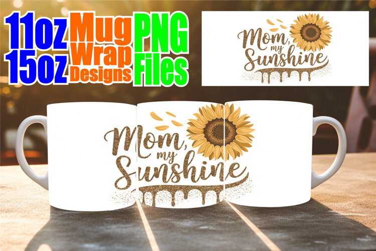 Whimsical mornings 11oz 15oz sublimation wrap, Mother's Day example image 1