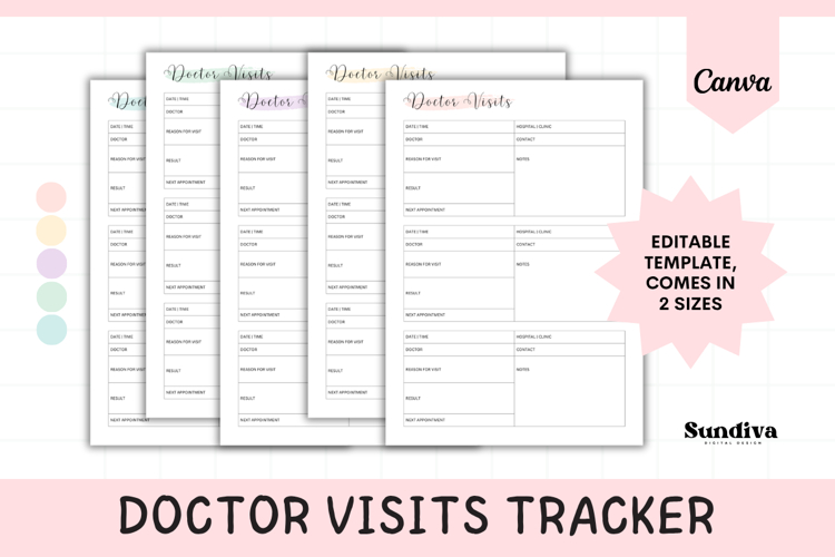 Editable Doctor Visits Canva Template 4