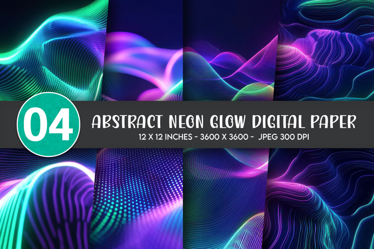 Abstract Neon Glow Digital Paper