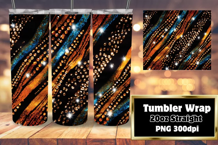 3D Tumbler 20oz Sublimation Cheetah Glitter