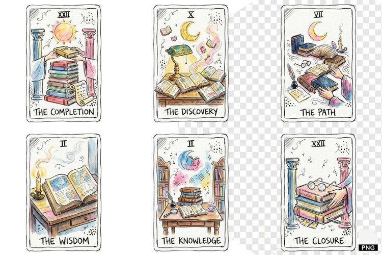 Reading Tarot Cards PNG example image 1