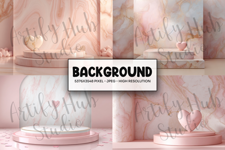 Pink Heart Background Image 21