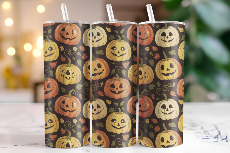 Halloween Pumpkin Tumbler Wrap | Sublimation | Tumblers