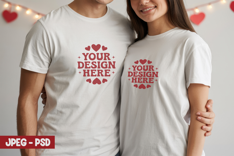 Valentine Red T Shirt Flat Lay PSD JPEG