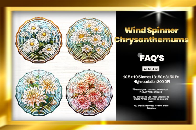 Chrysanthemum Wind Spinner Sublimation - 04 Variations example image 1