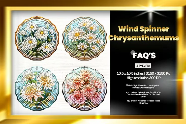 Chrysanthemum Wind Spinner Sublimation - 04 Variations
