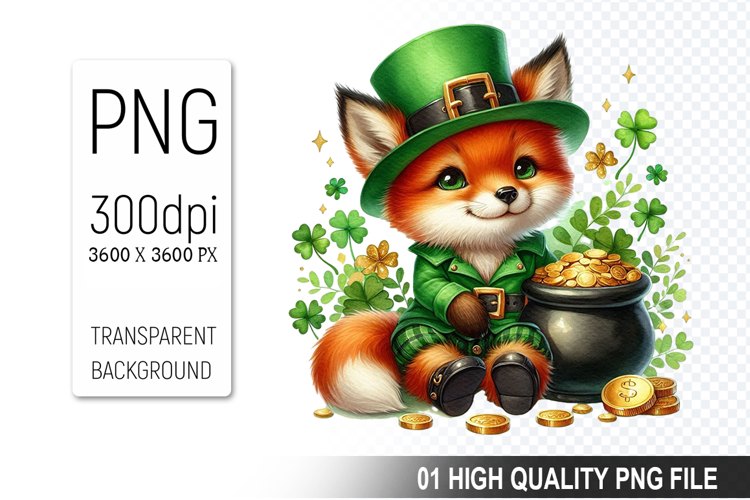 St. Patrick’s Squirrel with Hat Clipart, Sublimation PNG