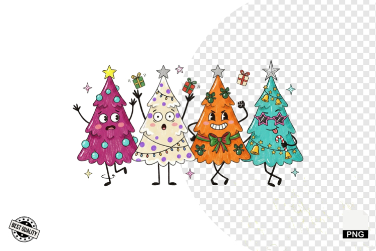 Cartoonish Christmas Trees Clipart example image 1