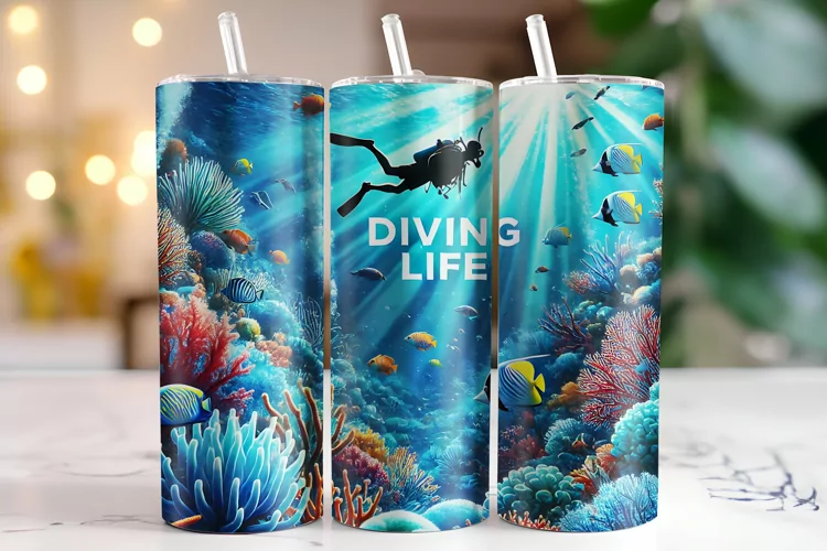 Diving life Tumbler Wrap | Sublimation | Tumblers