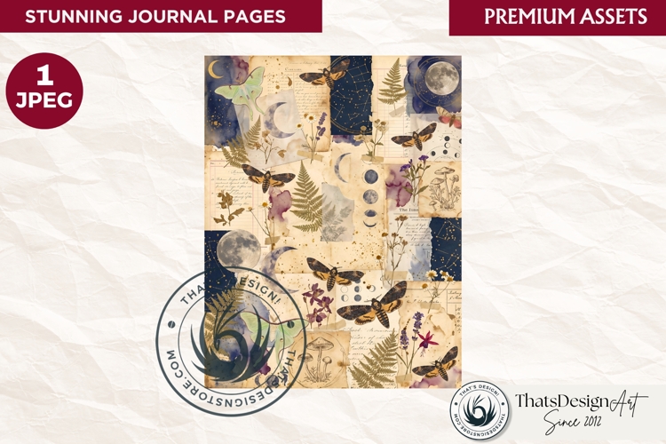 Botanical Herbarium Junk Journal digital paper textured