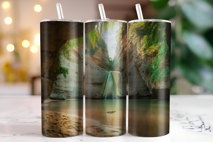 Waterfall Tumbler Wrap | Sublimation | Tumblers