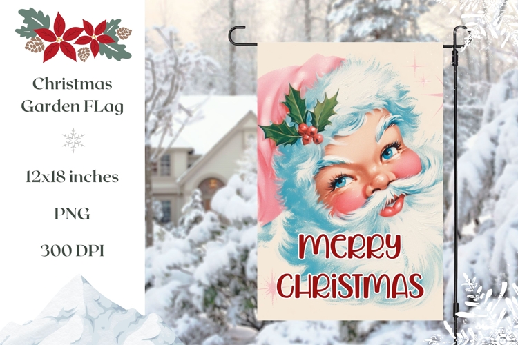 Vintage Santa Claus Garden Flag Sublimation