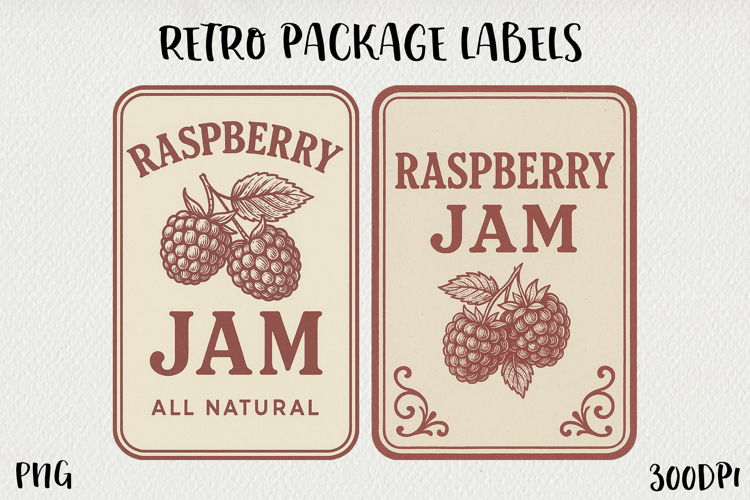 Vintage Food Label PNG Retro Pantry & Packaging Clipart.