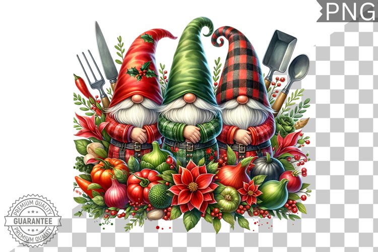 Christmas kitchen Gnome Sublimation - Clipart PNG Design example image 1