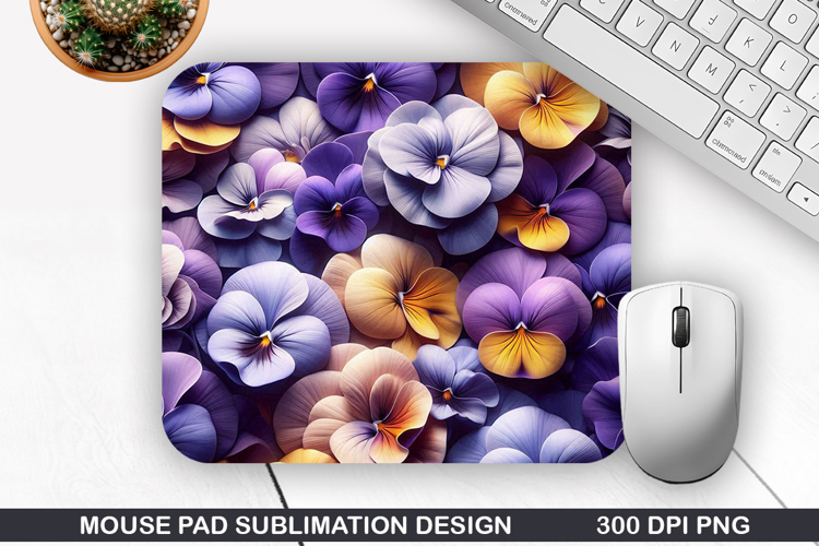 3D Flowers Mouse Pad Sublimation, Flowers Mouse Pad PNG