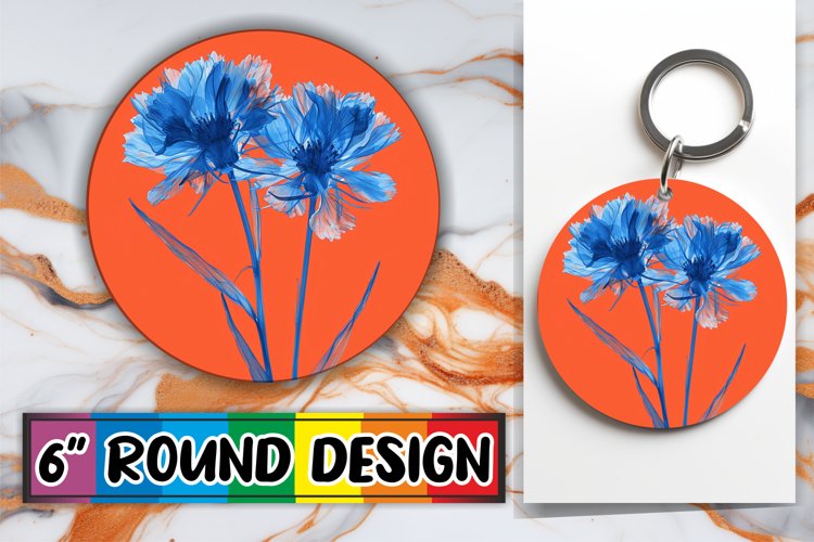 Petal Power: Sublimation Circle Keychain & Car Coaster example image 1