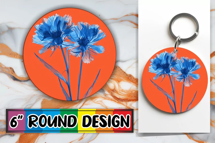 Petal Power: Sublimation Circle Keychain & Car Coaster