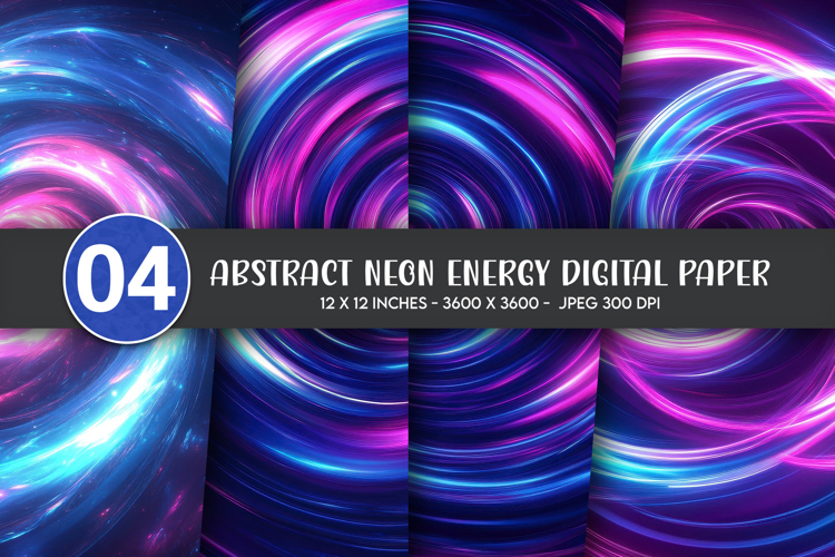 Abstract Neon Energy Digital Paper
