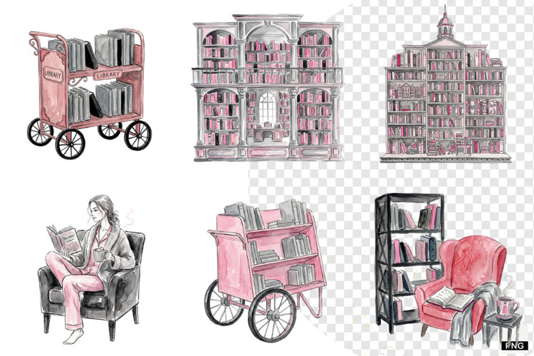 Frosted Library Clipart example image 1