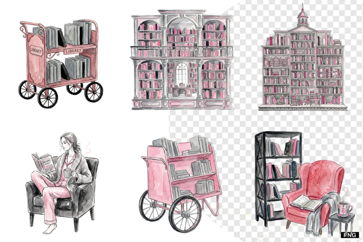 Frosted Library Clipart