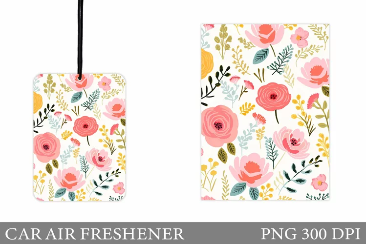 Floral Car Air Freshener. Flowers Car Air Freshener Design